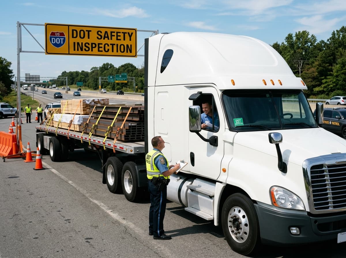 DOT safety inspection of a clean truck